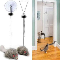 2PCS Jouet pour Chat,Jouet interactif à Suspendre pour Chat,Souris Chat Jouet,Teaser pour Chat avec