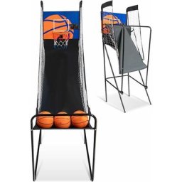 Goplus - Jeu de Basket Pliable, Jeu de Basketball d'Arcade avec Compteur Electronique, Cadre en Fer