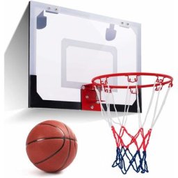 Mini Panier Basket Montage Mural, Panier de Basket Mural Interieur avec Panneau et Filet en Nylon