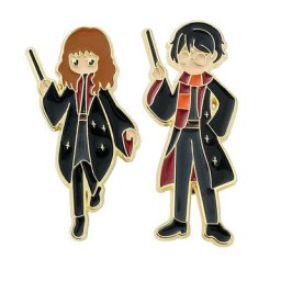 Broches en émail Harry Potter Hermione Granger Ron Weasley badge de chapeau en denim de dessin
