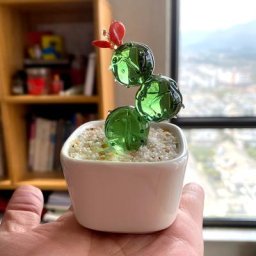 Pot de Botanique en Clip Figurine en Verre Ornement de Plante Presse-Papiers Sculpture de Plante