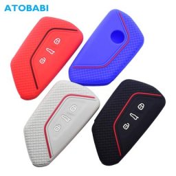 Étui en Silicone pour clé de voiture housse de protection pour télécommande 3 boutons pour VW