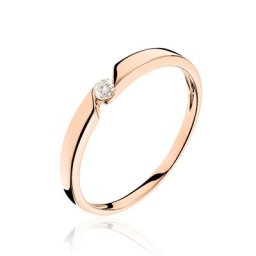 Bague Solitaire Anilie Or Rose Diamant
