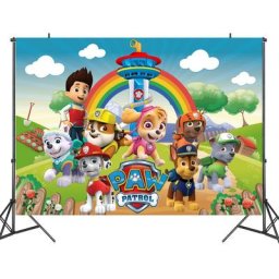 Décors de fête Paw Patrol de grande taille rideau de photomaton Chase Skye chien décoration