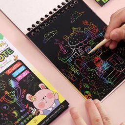Kit de cartes en papier arc-en-ciel magiques pour enfants planche à dessin d'animaux peinture