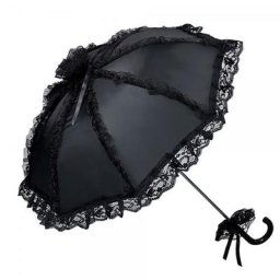 Parapluie Gothique en Dentelle Noire pour Homme Accessoire de ixen Plein Air pour Mariage Lolita