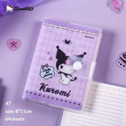 Mini cahier portable A7 Sanurgente Kawaii Kuromi My Melody Cartoon Journal étudiant Bloc-notes