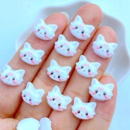 Ornement à dos plat en résine de la série Mini Cat bijoux de manucure exécutifs mignons