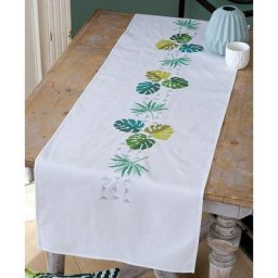 Chemin de table à broder ""ambiance tropicale