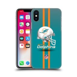 Étui pour téléphone à coque rigide avec logo Casque Miami Dolphins - iPhone
