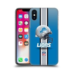 Étui de téléphone à coque rigide avec logo pour casque Detroit Lions - iPhone