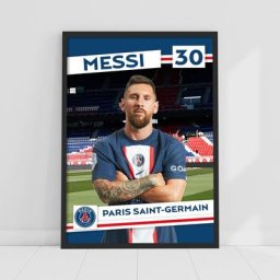 Poster sous cadre PSG Messi - A3