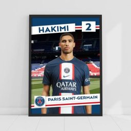 Affiche Paris Saint-Germain Hakimi - Encadrée - A3