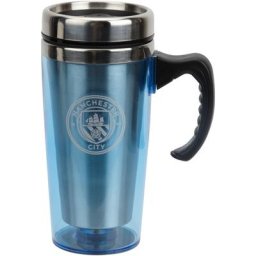 Tasse de voyage avec anse en acier inoxydable Manchester City