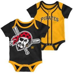 Lot de 2 bodys pour bébé Pittsburgh Pirates Double noir/doré