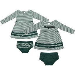 Girls Infant Colosseum Green Michigan State Spartans Whoville Ensemble robe et bloomer