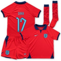 England Away Stadium Kit 2022-23 - Infants with Saka 17 printing