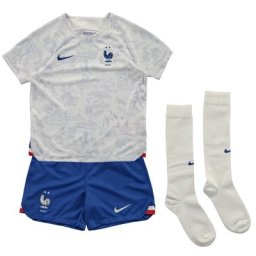 Mini Kit France Extérieur 2022/2023 Blanc/Bleu Junior