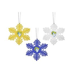 Flocons de neige en métal pailleté Los Angeles Rams - Lot de 3