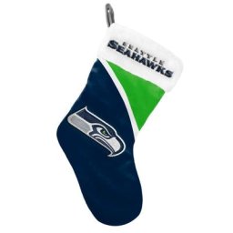 Chaussette de Noël à blocs de couleurs des Seahawks de Seattle