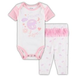 Newborn & Infant Chicago Cubs Blanc/Rose Spreading Love Body & Tutu avec Leggings Set