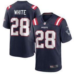 Maillot Nike de jeu Couleur de l'équipe New England Patriots - Marine de collège - James White - Jeunes