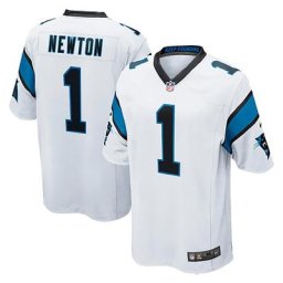 Carolina Panthers Nike Game Road Jersey - White - Cam Newton - Youth