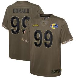 Maillot Enfant Nike Aaron Donald Olive Los Angeles Rams 2022 Salute To Service Player Limited