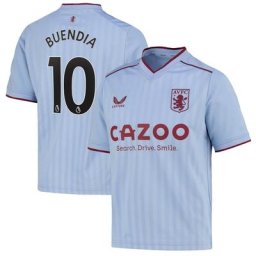 Maillot Aston Villa Extérieur 2022-23 - Enfants avec flocage Buendia 10