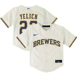 Enfant en bas âge Nike Christian Yelich Cream Milwaukee Brewers Home Replica Player Jersey