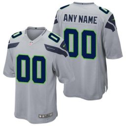 Seattle Seahawks Nike Alternate Game Jersey - Gris - Personnalisé - Jeunes