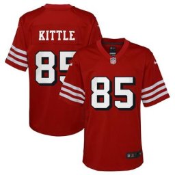 Maillot de jeu alternatif Nike George Kittle Scarlet San Francisco 49ers pour jeune