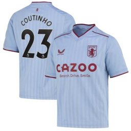 Maillot Aston Villa Extérieur 2022-23 - Enfants avec flocage Coutinho 23