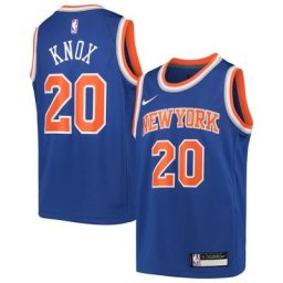Maillot New York Knicks Team Swingman Nike Kevin Knox pour Jeunes Bleu - Icon Edition