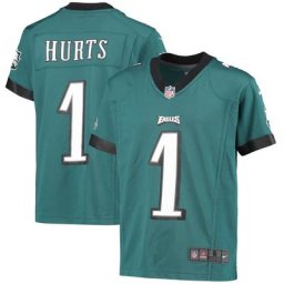 Maillot de jeu des Eagles de Philadelphie Nike Jalen Hurts Midnight Green pour jeune