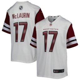 Maillot de jeu des commandants de Washington Nike Terry McLaurin blanc pour jeune