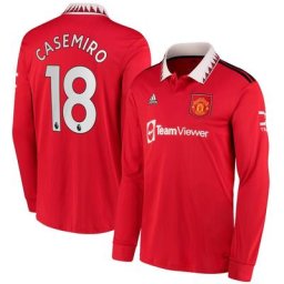 Maillot Domicile Manchester United 2022-23 - Enfant - Manches longues avec flocage Casemiro 18