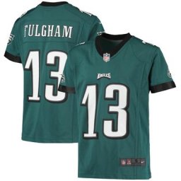 Maillot de jeu des Eagles de Philadelphie Nike Travis Fulgham Midnight Green pour jeune