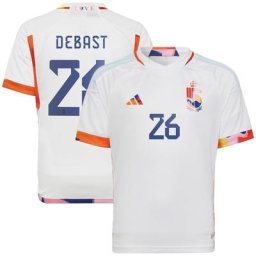 Maillot Belgique Extérieur 2022 - Enfants avec flocage Debast 26