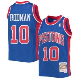 Jeunesse Mitchell & Ness Dennis Rodman Blue Detroit Pistons 1988/89 Hardwood Classics Swingman Jersey