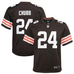 Maillot de match des Cleveland Browns Nike Nick Chubb Brown pour jeune