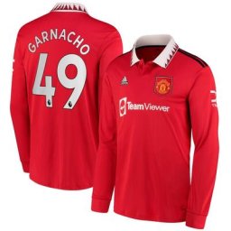 Manchester United Home Shirt 2022-23 - Kids - Long Sleeve with Garnacho 49 printing