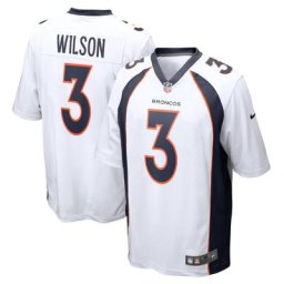 Maillot de jeu des Broncos de Denver Nike Russell Wilson blanc pour jeune