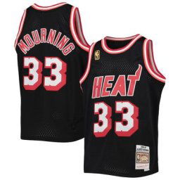 Jeunesse Mitchell & Ness Alonzo Mourning Noir Miami Heat 1996/97 Hardwood Classics Swingman Maillot