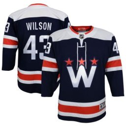 Maillot Alternate Premier Player des Capitals de Washington 2020/21 Tom Wilson Navy pour jeune