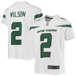 Maillot de match des New York Jets de Nike Zach Wilson pour jeune, blanc