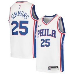 Maillot Swingman des Philadelphia 76ers Nike Ben Simmons pour Jeunes Blanc