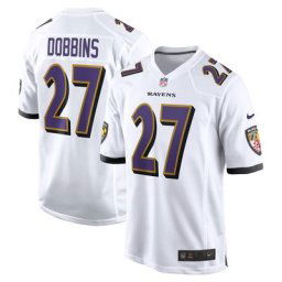 Maillot de match route Baltimore Ravens Nike - Blanc - J.K. Dobbins - Jeunesse