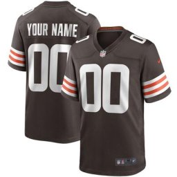 Maillot Nike de jeu Couleur de l'équipe Cleveland Browns - Phoque Brun - Personnalisé - Jeunes