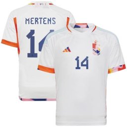 Maillot Extérieur Belgique 2022 - Enfants avec flocage Mertens 14
